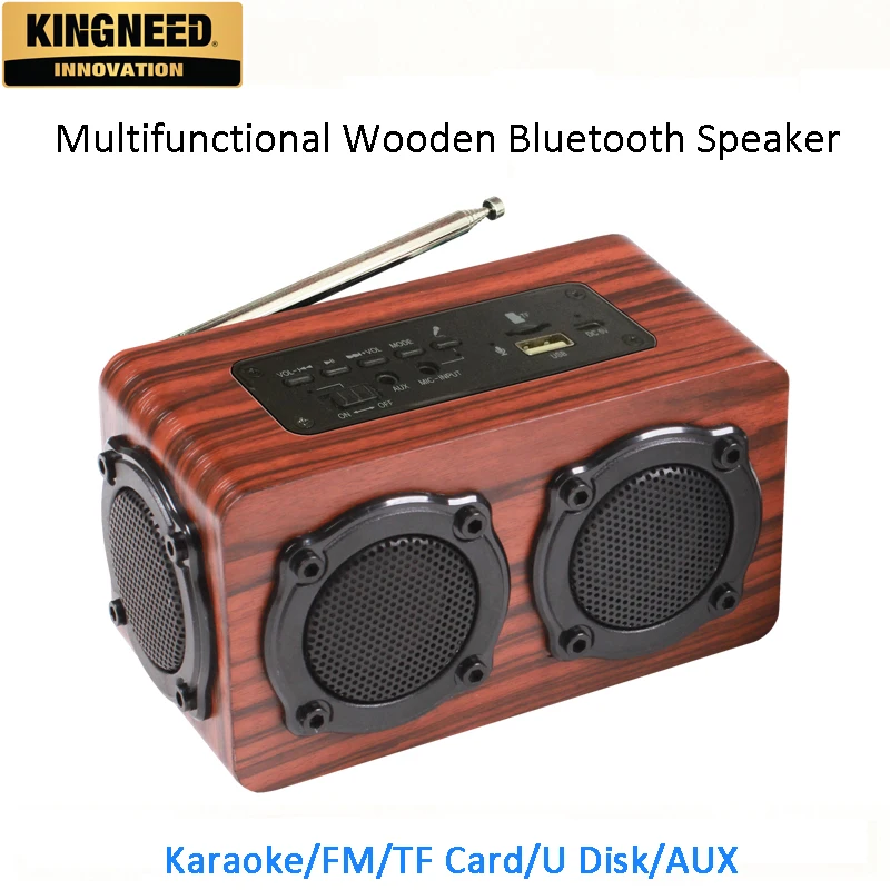 KINGNEED S409 music min wooden bluetooth speaker - ANKUX.COM
