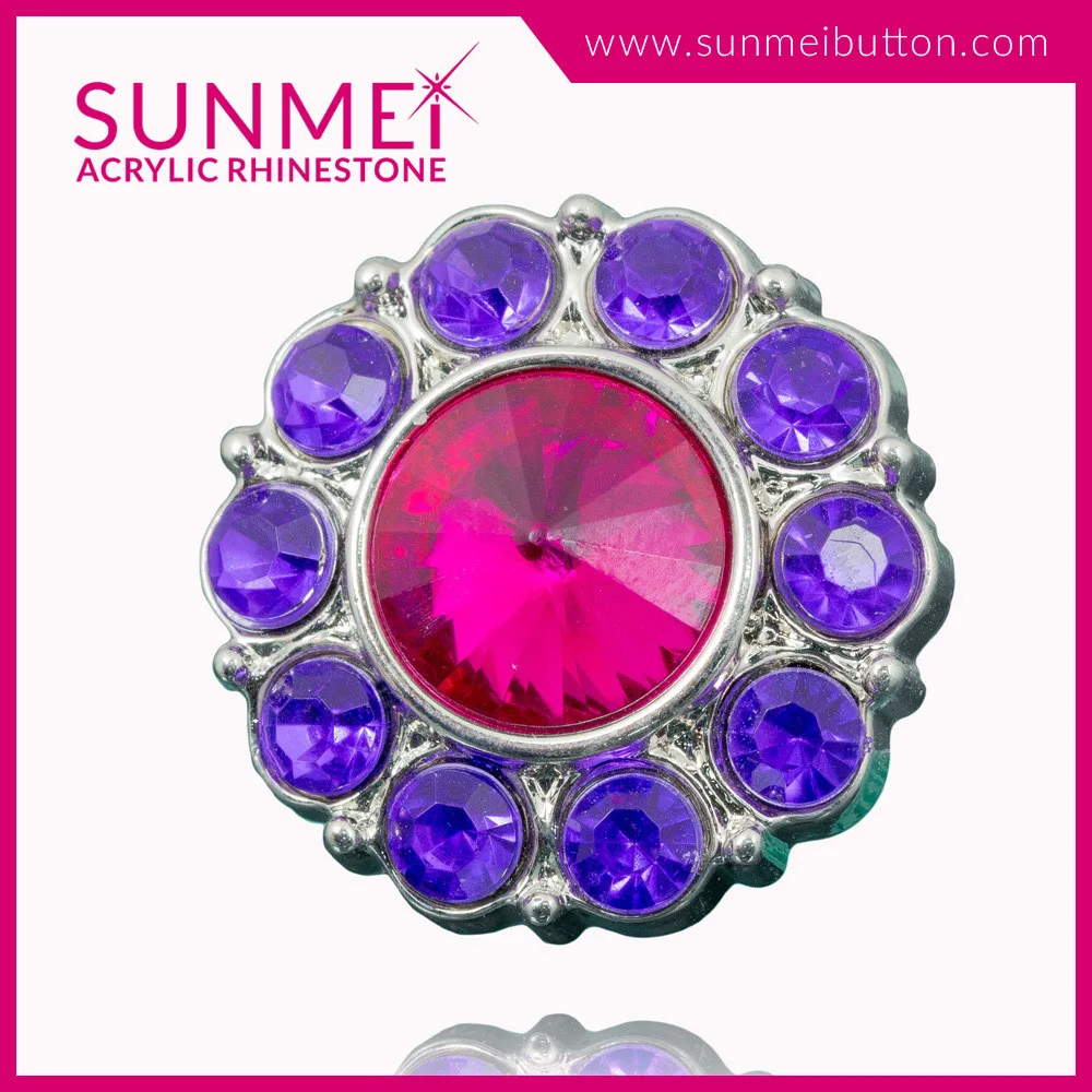 Decorative Professional Crystal Rhinestone Buttons Flat Back