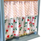 House bedroom bathroom bright color sheer curtain decoration short window curtains