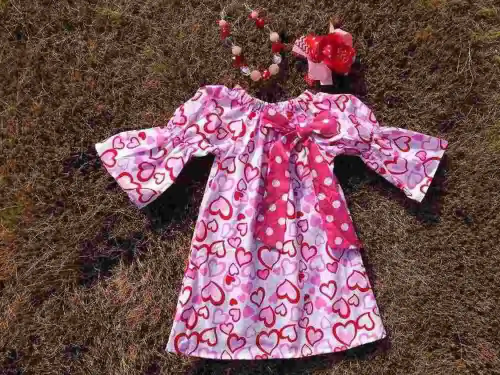 baby girls heart dress valentines dress with matching headband and chunky necklace set