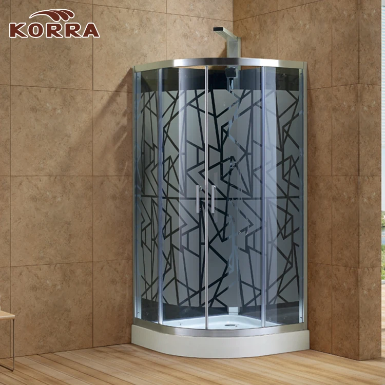 Factory specializing made 2 sided textured shower enclosure custom color standard size glass door