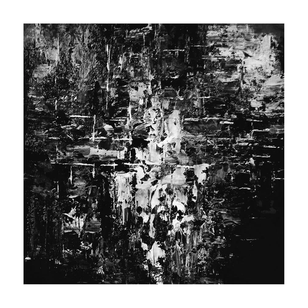 Decoración hecha a mano lienzo moderno negro y blanco famosa pintura de acrílico abstracto