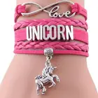 Bracelet Women Bracelet Rainbow Infinity Leather Unicorn Charm Bracelet Love Unicorn Horse Bracelet Men Women Amazon And Wish Hot Sale