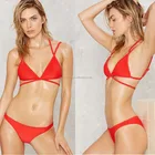 Mix & Match Strappy Red Sexy r Triangle Bikini Woman Swimwear