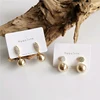 14k gold jewelry wholesale CHIC rhinestone paved High Bright real gold plated brass Ball earrings