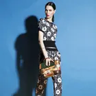 women two pieces wool and cotton knitting fashion sets autumn winter spring T-shirt and pants not summer clothings
