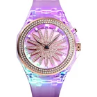 latest relojes casuales high quality mujer creative led watch luxury for young girls ladies rotating flower dial