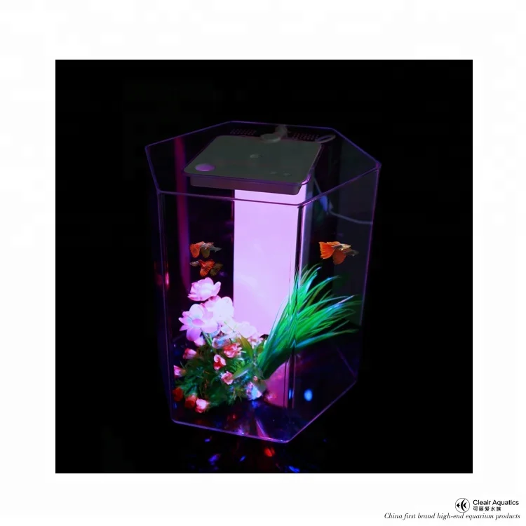 Cleair Mini Hexagone Acrylique D'aquarium de réservoir de Poissons de Table