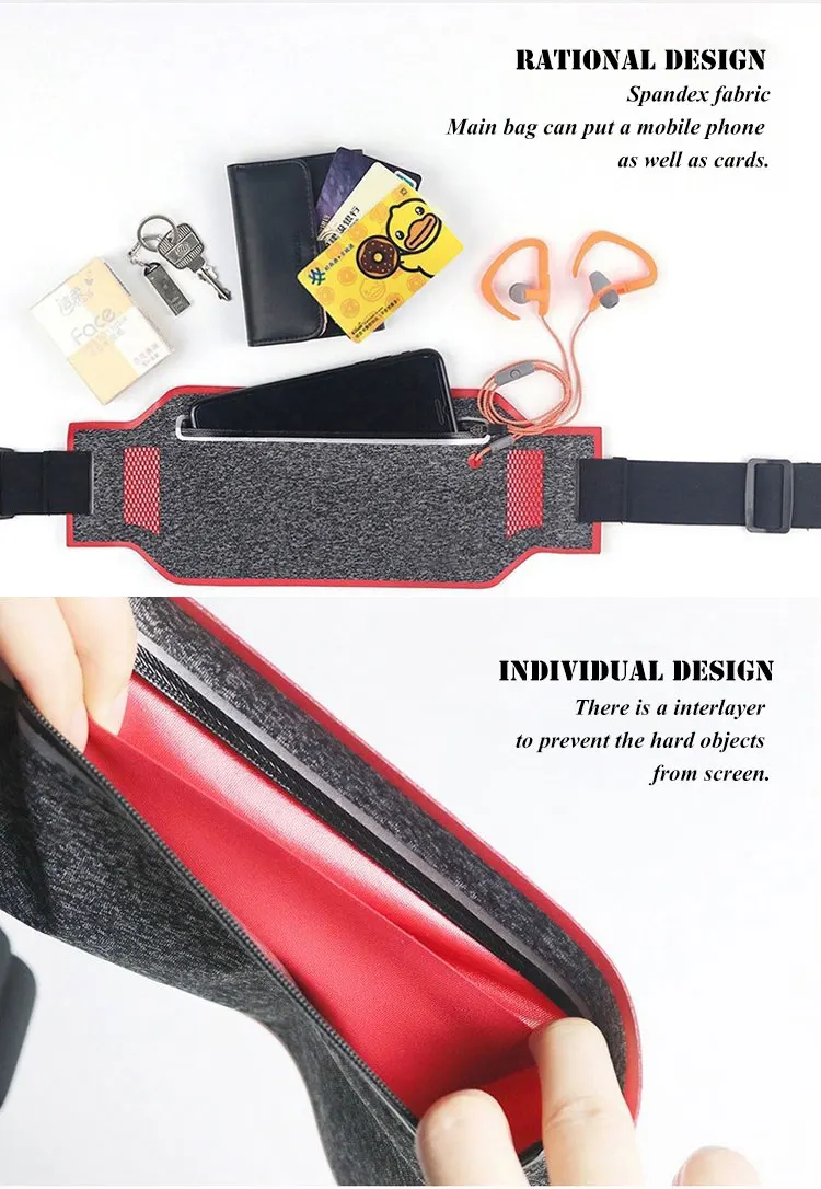 custom neoprene men cycling fishing running sport mobile small elastic waterproof waist belt bag (4)