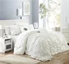 Floral Pinch Pleat Ruffled Designer Embellished Comforter Set