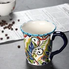 Large capacity hand-painted ceramic coffee cup breakfast cup mug