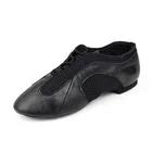 JW Girls Adult Black Mesh Leather Jazz Dance Shoes