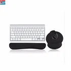 Black PU leather rubber bottom anti-skip keyboard pad with wrist rest