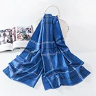 Factory hot sale soft warm shawl wool plaid custom winter long scarf for women