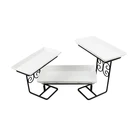 Stylish cheap bulk flat modern wedding appetizer plates rectangular 3 tier porcelain plate with rack