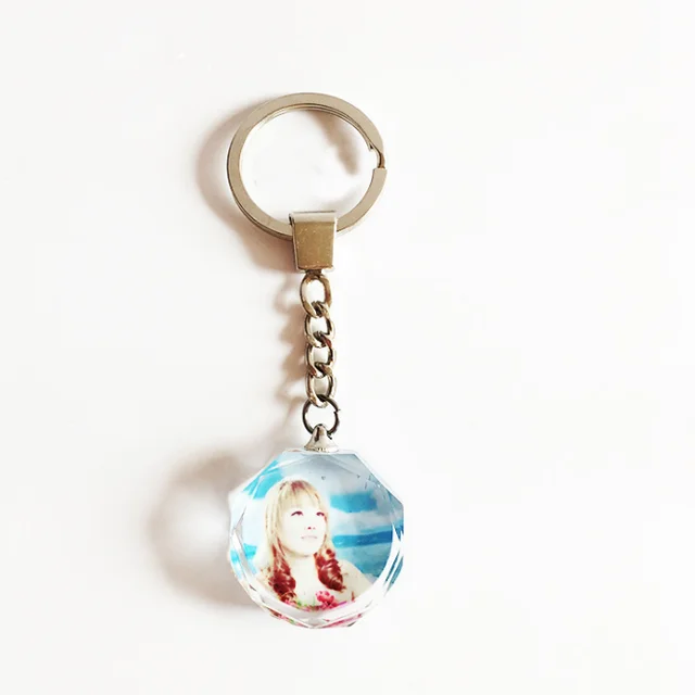 promosional diy crystal keyring key chain heat transfer printing