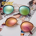 STORY EG3647 reflective glasses new fashion round retro sunglasses for men and women