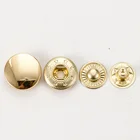 Custom logo round flatback gold color metal snap shirt button for coat
