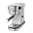 High quality stainless steel coffee maker electric espresso machine cappuccino maker with pressure meter