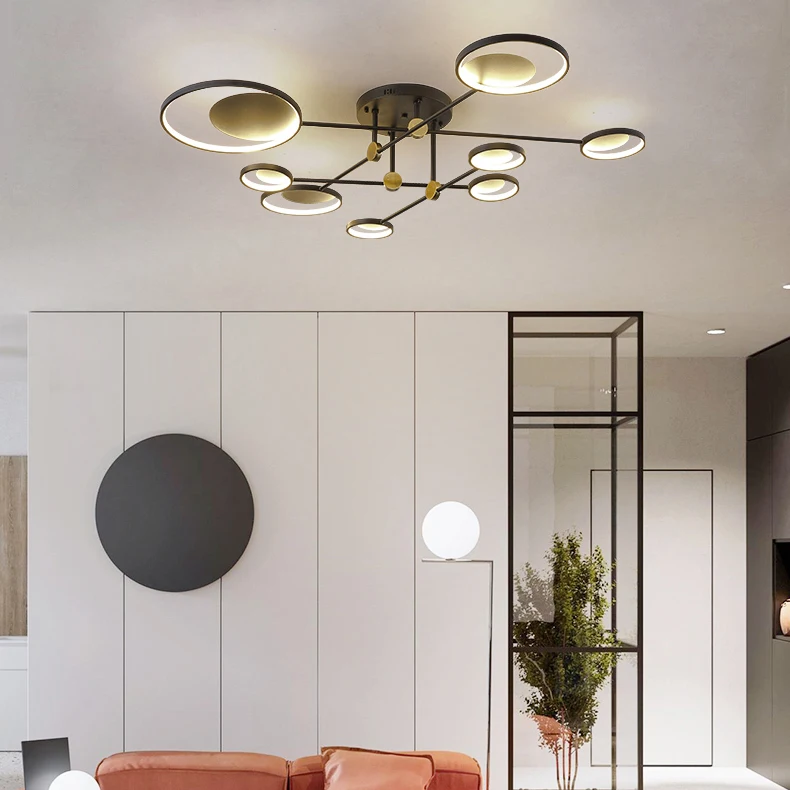 Guzhen factory direct sale Modern style LED black Branched led chandelier aluminium surface mounted led ceilling lighting