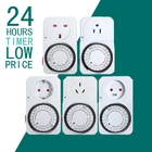 Worldwide EU Plug 24 Hour Programmable Mechanical Electrical Plug Program Timer Power Switch Energy Saver