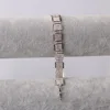 High quality silver plated square shape rhinestone montana crystal bracelet