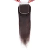 Hand Tied Side Part Straight 100% Brazilian Malaysian Human Hair 4x4 Silk Front Lace Closure Retail With Baby Hair