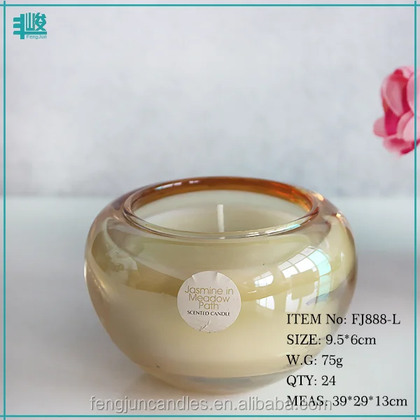 wholesale price crystal glass jar soy scented rose gold candle