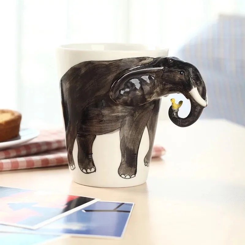3d animal cup, ceramic animal hand painting ceramic mug,coffee mug