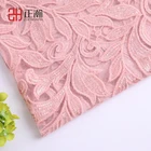 beautiful sequins eyelet net lace dress fabric pink embroidery lace fabric