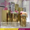 different sizes golden white acrylic column wedding flower stand