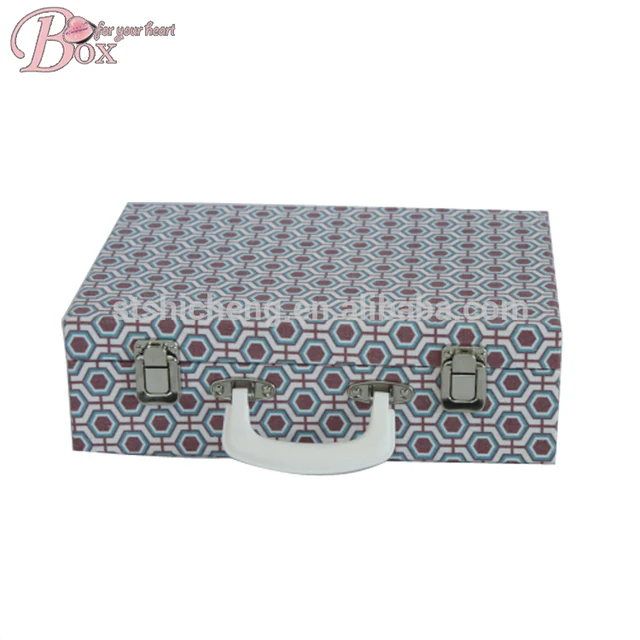 rectangle mini cardboard luggage suitcase gift box with iron