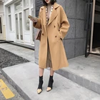 High Quality Wholesale Custom Cheap cashmere coat with belt long women woolen coats cheapest price
