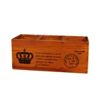 Wooden stationary holder desktop container box remote tv control holder for school,office,supplies