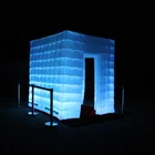 2.4x2.4x2.4m led light advertising inflatable photo booth wall for sale