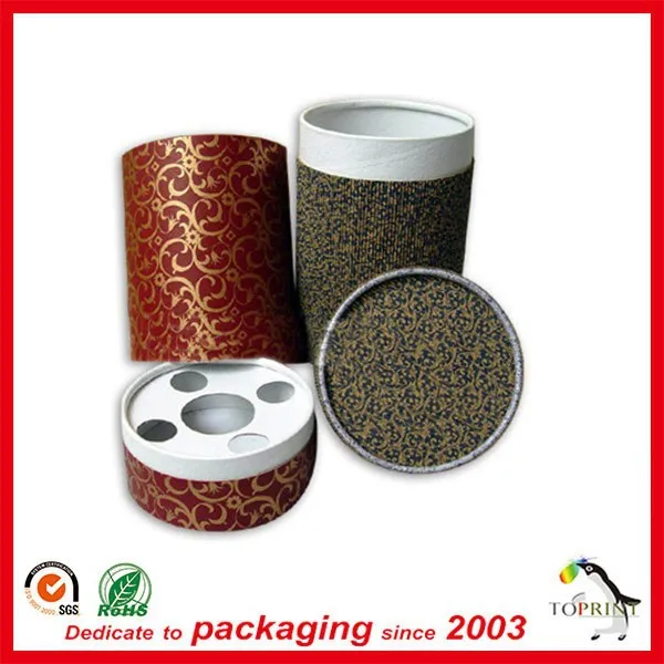 cylinder packaging box rigid cardboard paper tube cartoon prin