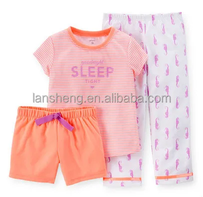 Cotton Children Pajamas, Girl's Night Wear