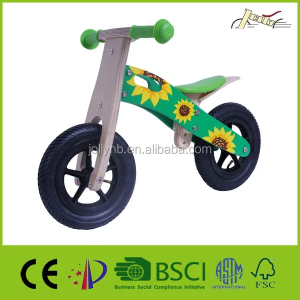Wholesale 10" Sunflower Wooden Balance Bicycle as Kids Bike Toy