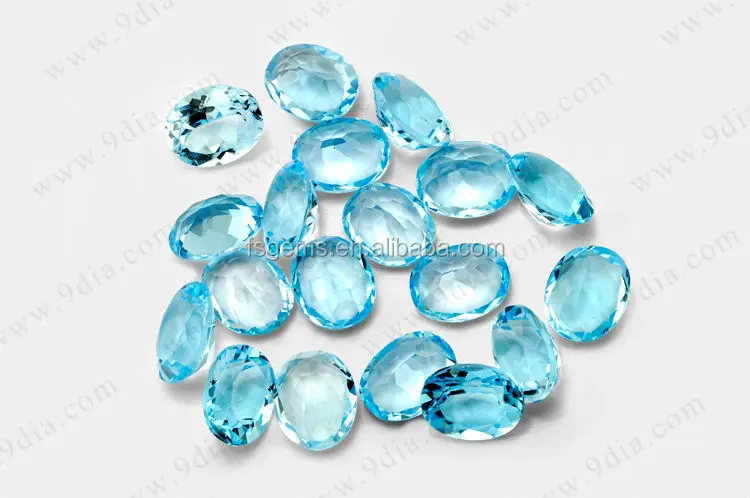 Best Price Wholesale Blue Topaz High Quality Oval Sky Blue Crystal Gemstone Jewelry Making Heart Pear Emerald Glass Jewelries