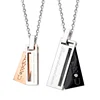Valentine's Day Gifts Personalized Stainless Steel Double Name Plate Necklace Couples Necklace