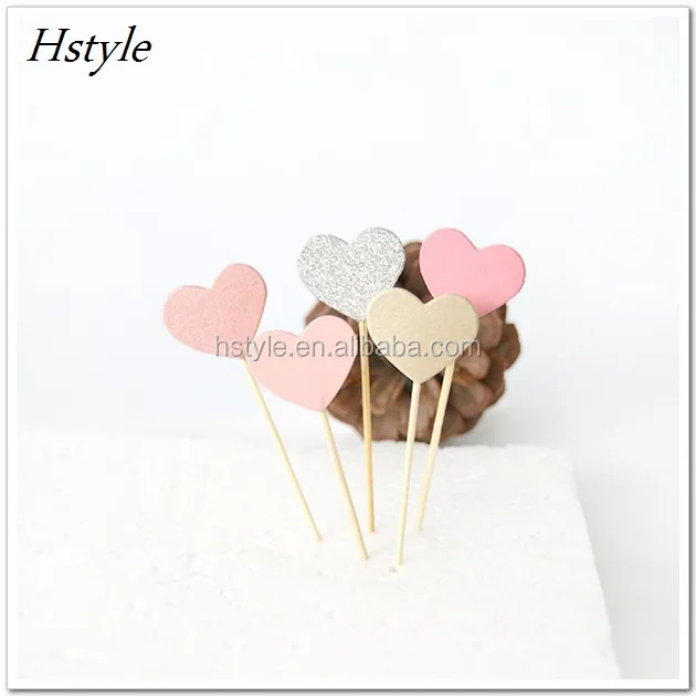 lovely heart cupcake toppers birthday cakes topper picks kids