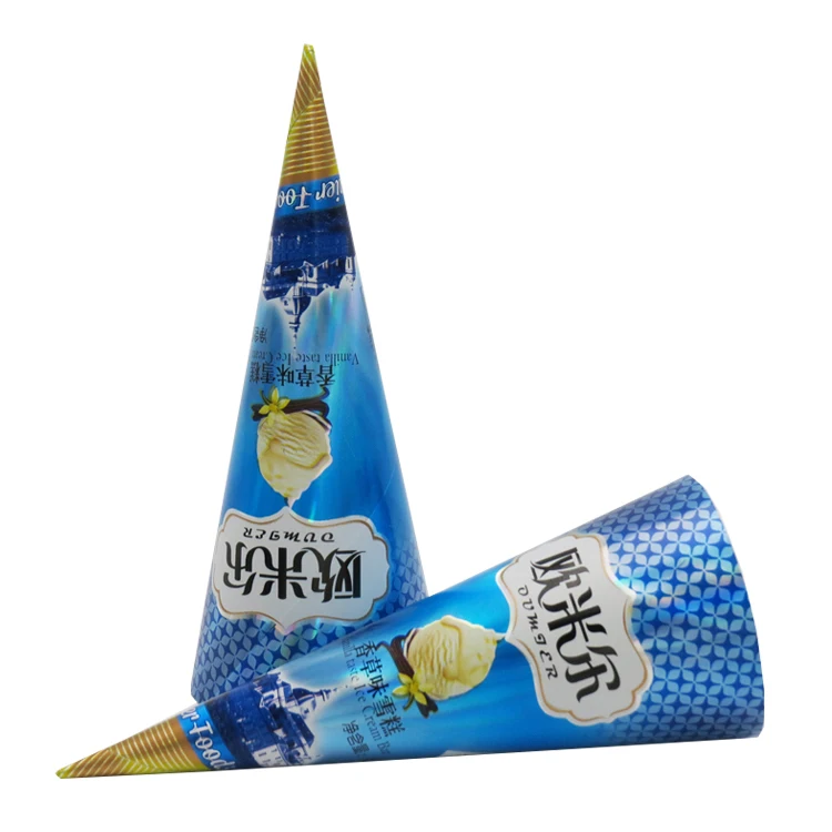 frozen food aluminum paper cone shining ice cream