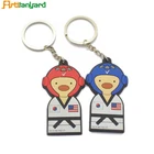 Cute Small Keychain Plastic Promotion Gift Custom 2D Soft Pvc Keychain