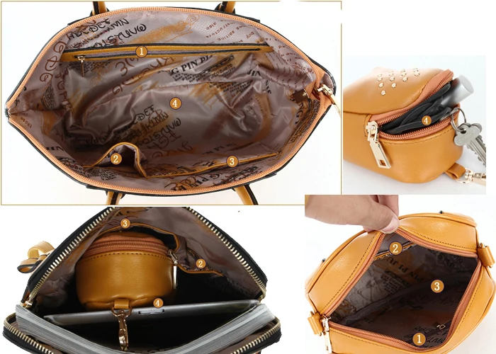 2017 wholesale pu leather women bags lady fashion handbag sets