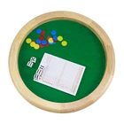 14 inch wooden board games Felt-Lined Wooden Dice Trays with scorecards