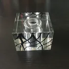 High quality K9 clear crystal glass cube with printing for lighting