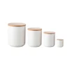 Color Glaze Bamboo Lid Airtight Kitchen Accessories Ceramic Canister Set