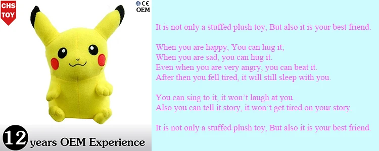 CHStoy custom Pika-chu Plush Toy Stuffed Toy Detective Pika-chu Japan Anime Plush Toys For Children