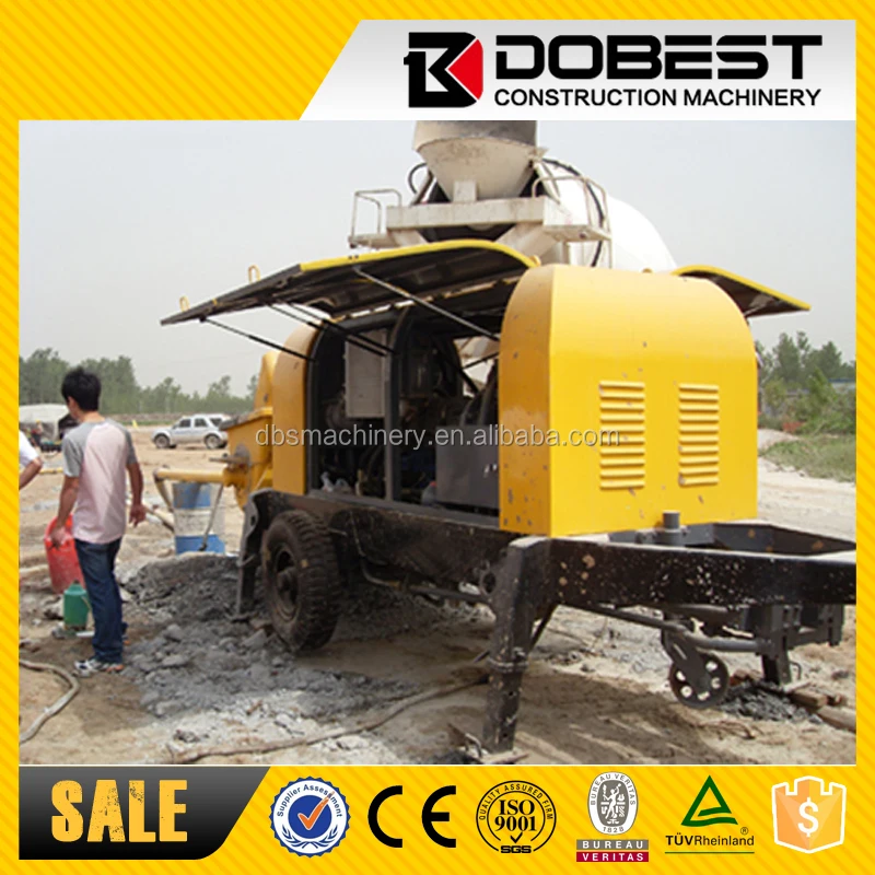 Electric Concrete Pump With Drum Mixer