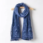 2019 fashion hijab hot sale silver chiffon silk ladies scarf